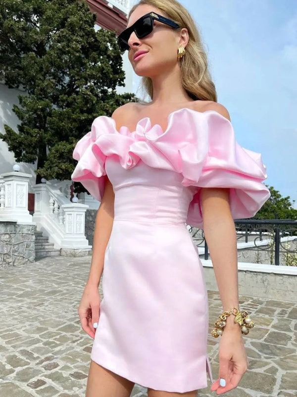 Robe midi off-shoulder élégante et fluide