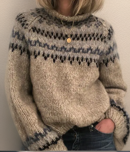 Pull nordique à motifs traditionnels pour femme | Elvira