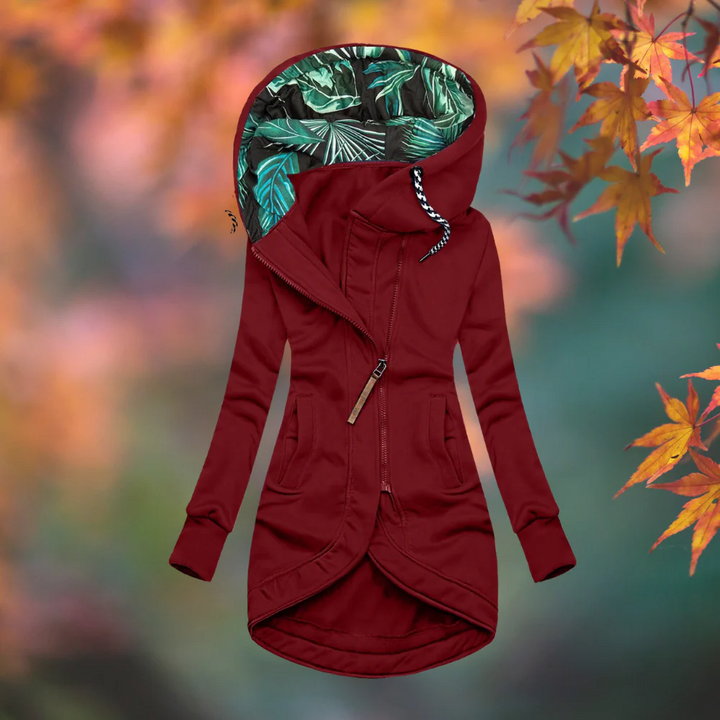 Manteau long à capuche structuré pour femme | Éloria