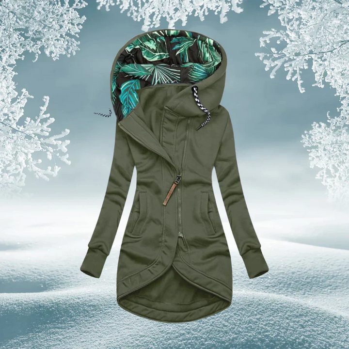 Manteau long à capuche structuré pour femme | Éloria