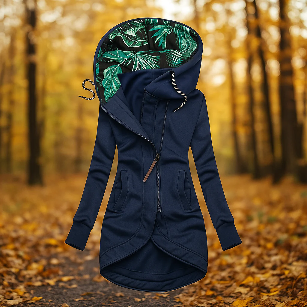 Manteau long à capuche structuré pour femme | Éloria