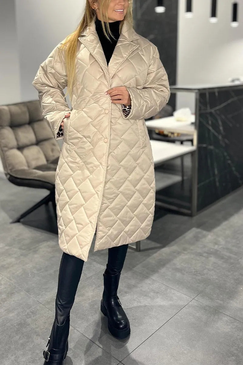 Élégant Chic Manteau | Doublure Léopard