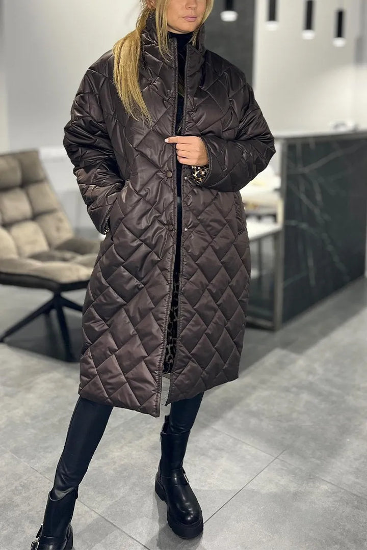 Élégant Chic Manteau | Doublure Léopard