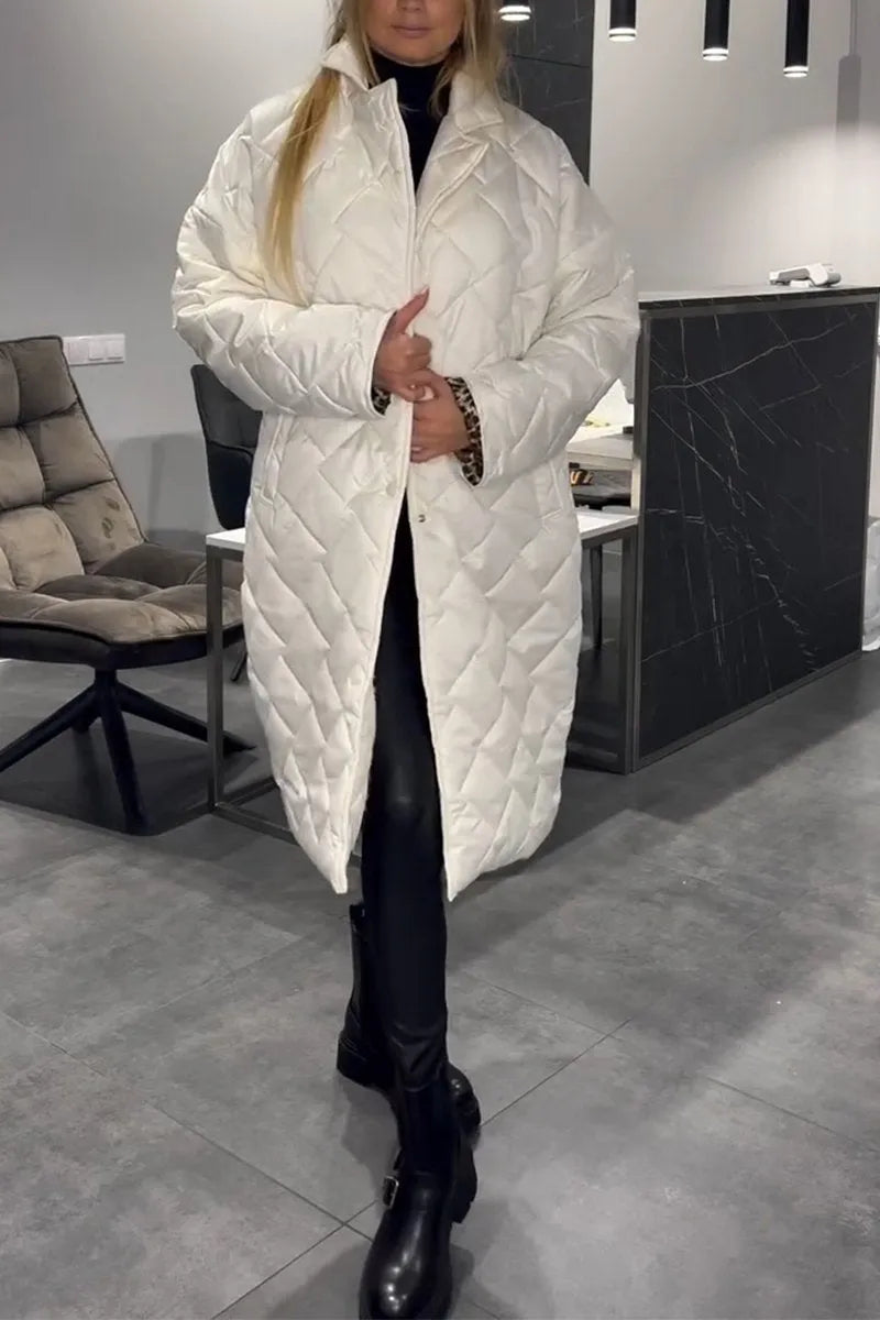 Élégant Chic Manteau | Doublure Léopard