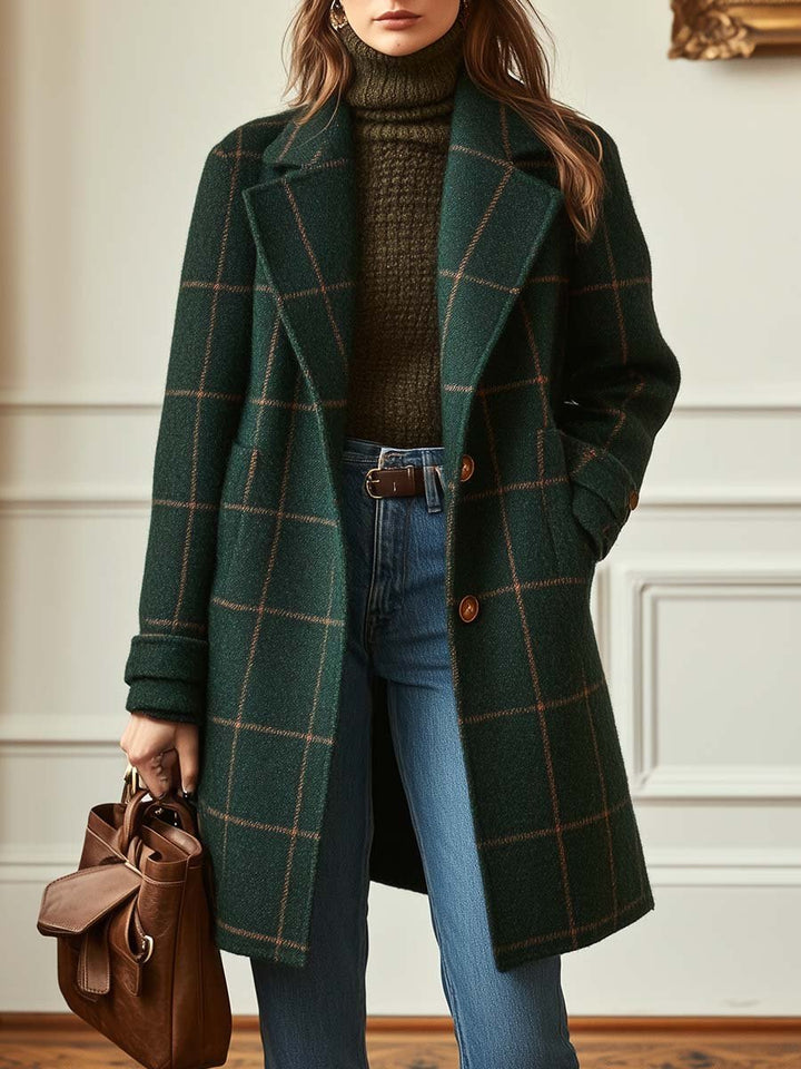 Manteau à carreaux élégant pour femme | Maélina