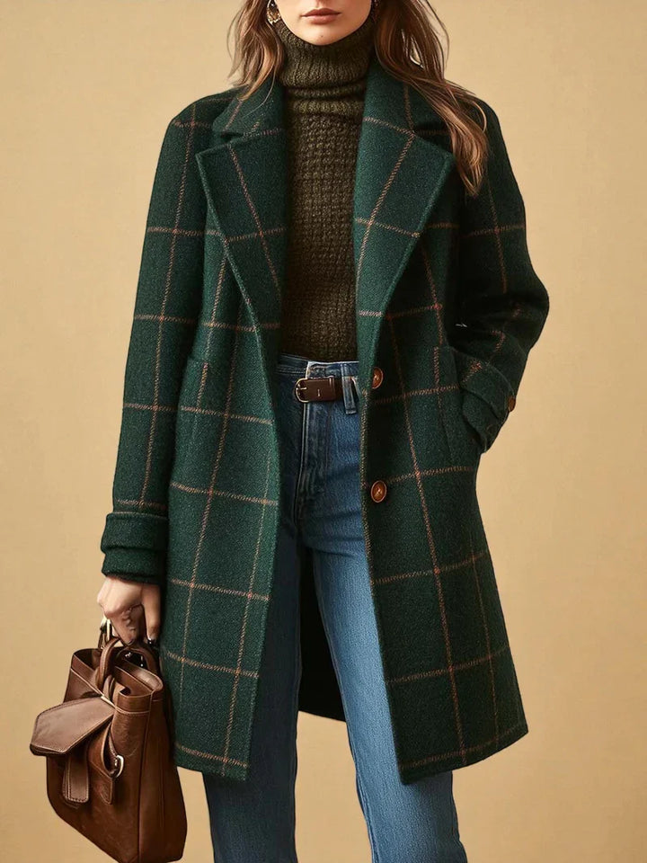 Manteau à carreaux élégant pour femme | Maélina