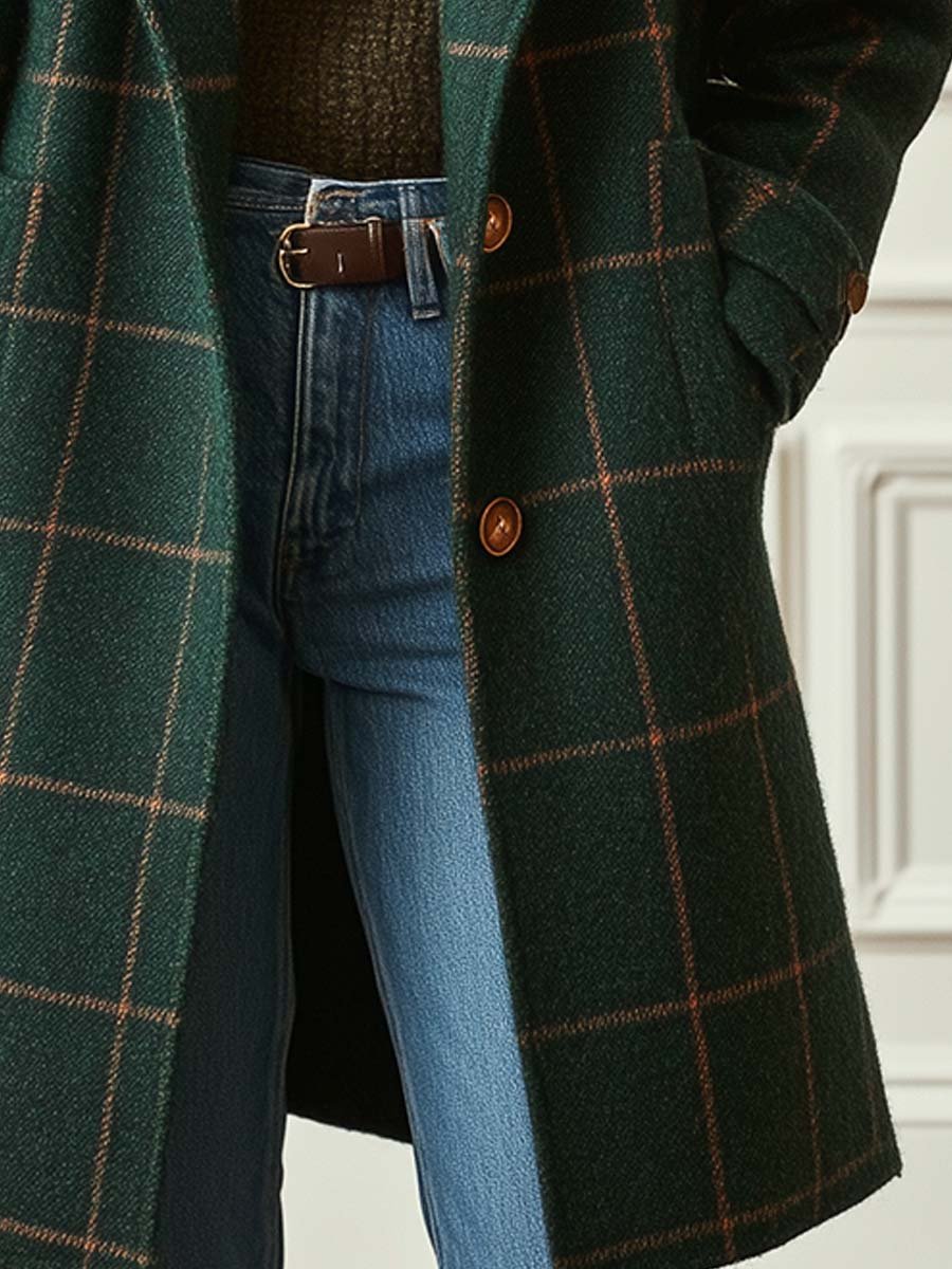 Manteau à carreaux élégant pour femme | Maélina