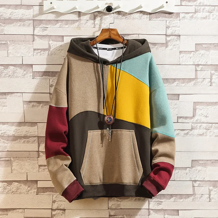 Hoodie patchwork color block pour homme | Zayvero