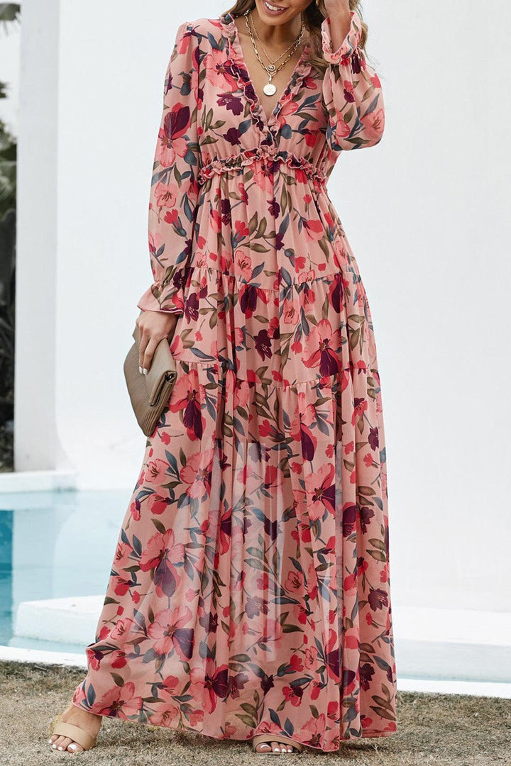 Robe longue fluide à fleurs