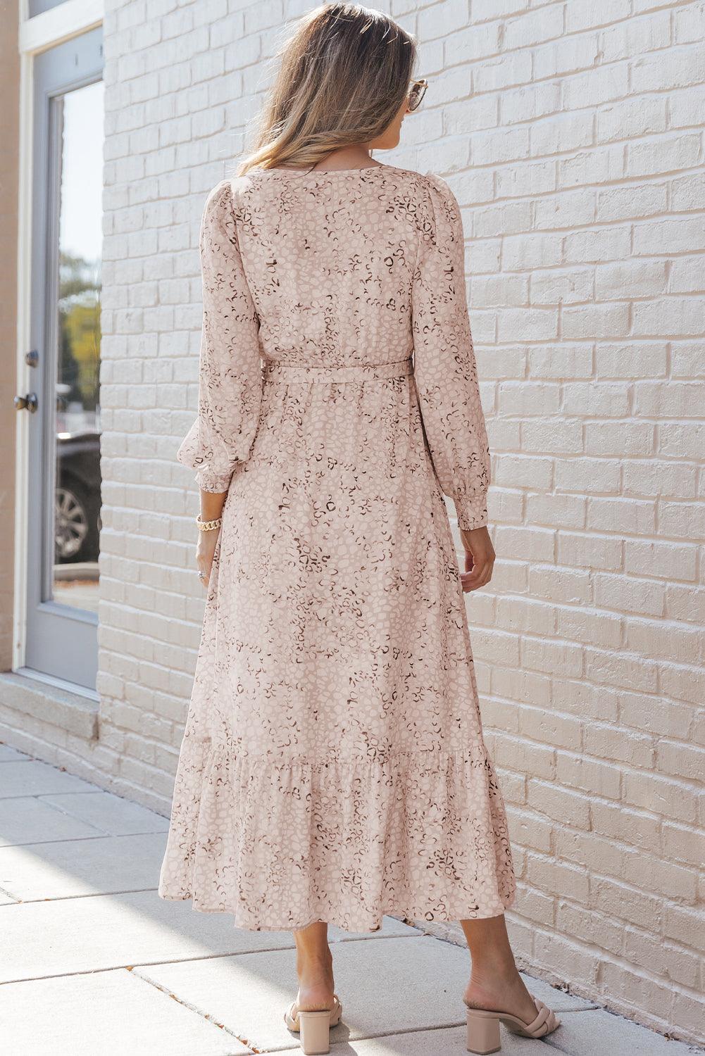Robe longue fluide à manches bouffantes