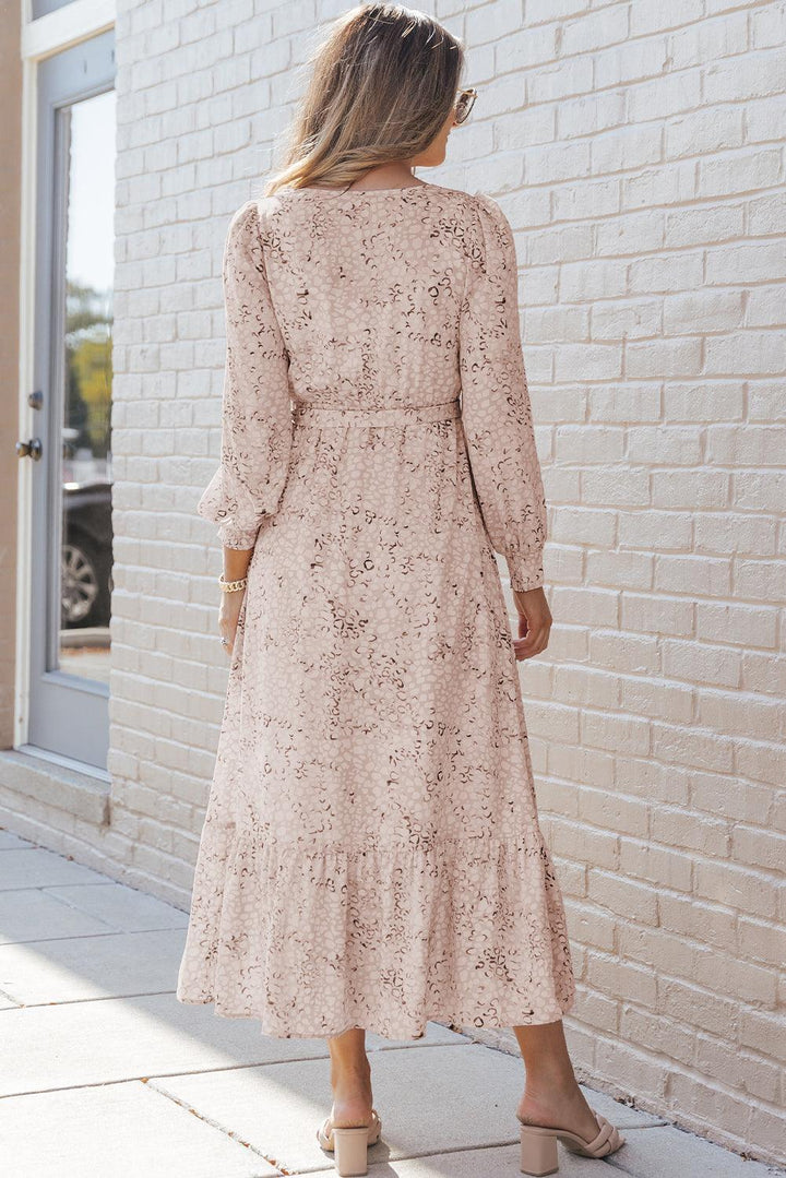 Robe longue fluide à manches bouffantes