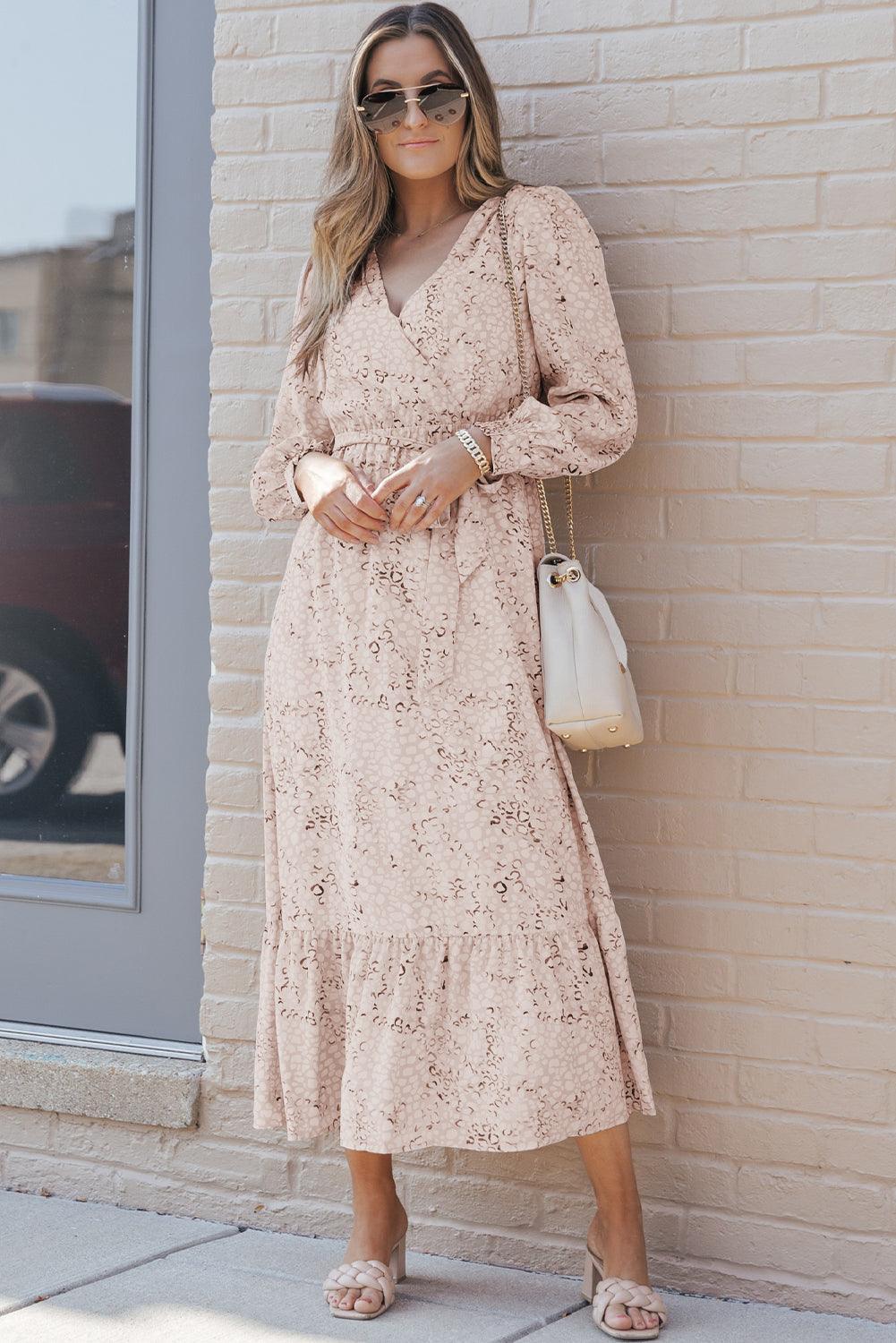 Robe longue fluide à manches bouffantes