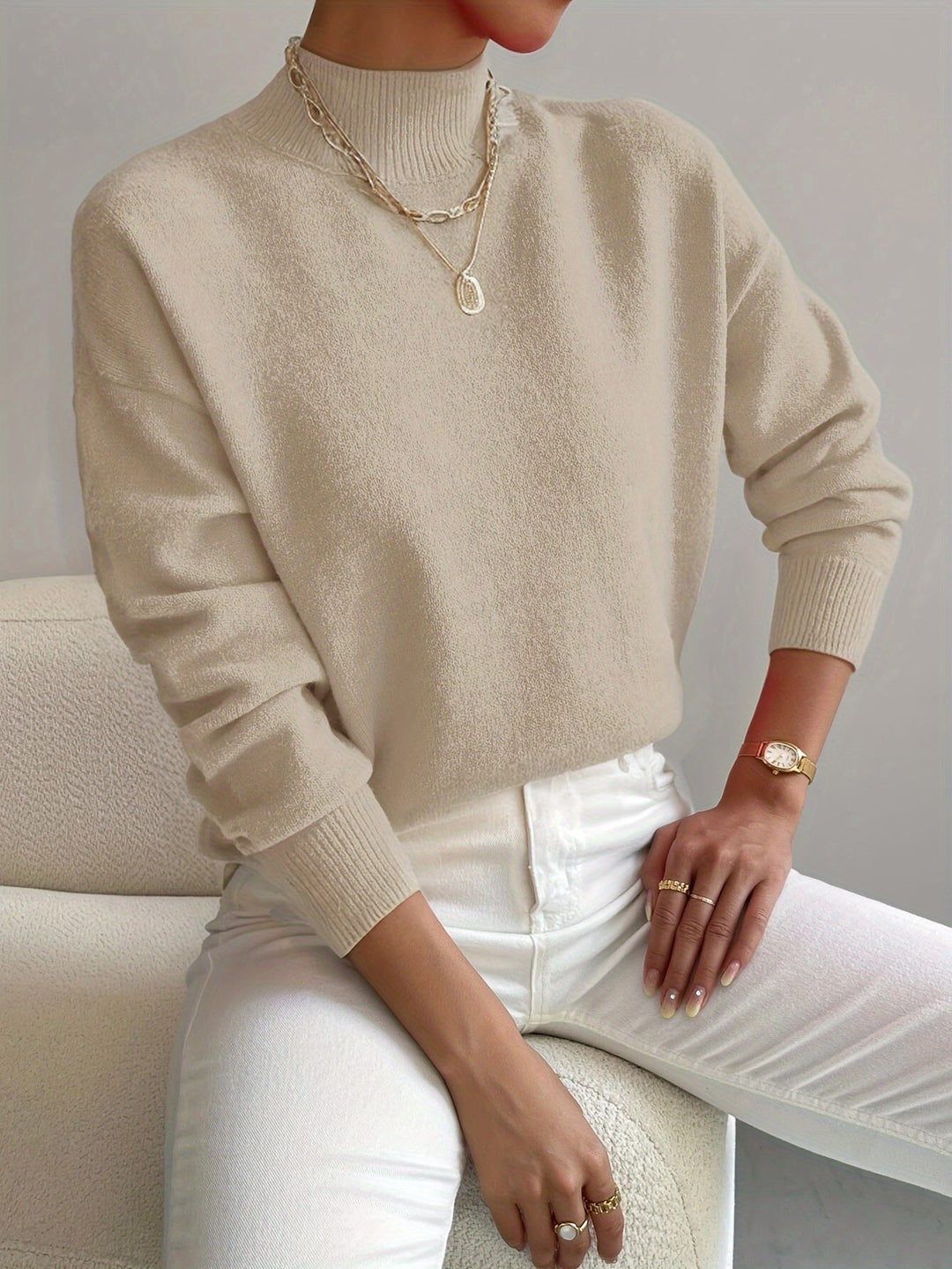 Pull col roulé élégant pour femme | Alméa