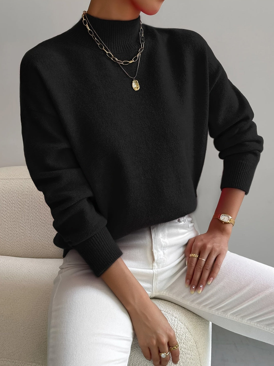 Pull col roulé élégant pour femme | Alméa