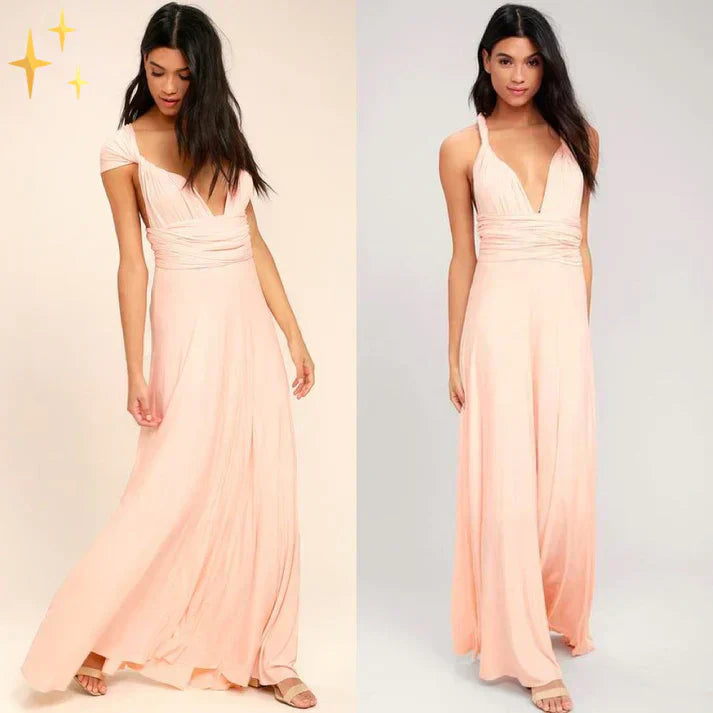 Robe longue convertible à nouer avec bretelles ajustables
