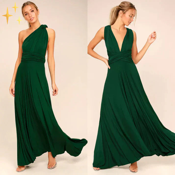 Robe longue convertible à nouer avec bretelles ajustables
