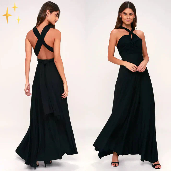 Robe longue convertible à nouer avec bretelles ajustables