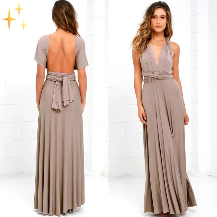 Robe longue convertible à nouer avec bretelles ajustables