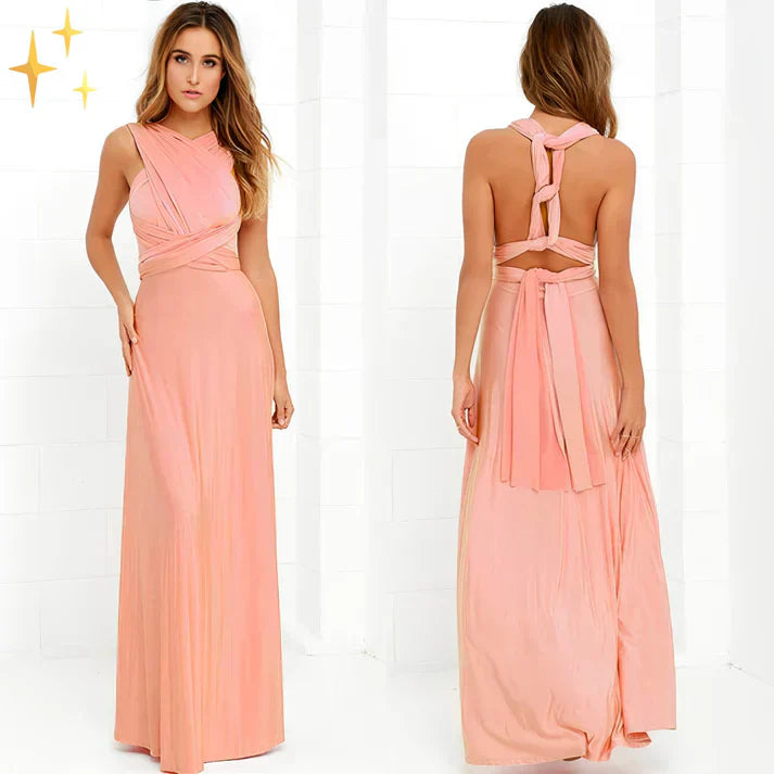 Robe longue convertible à nouer avec bretelles ajustables