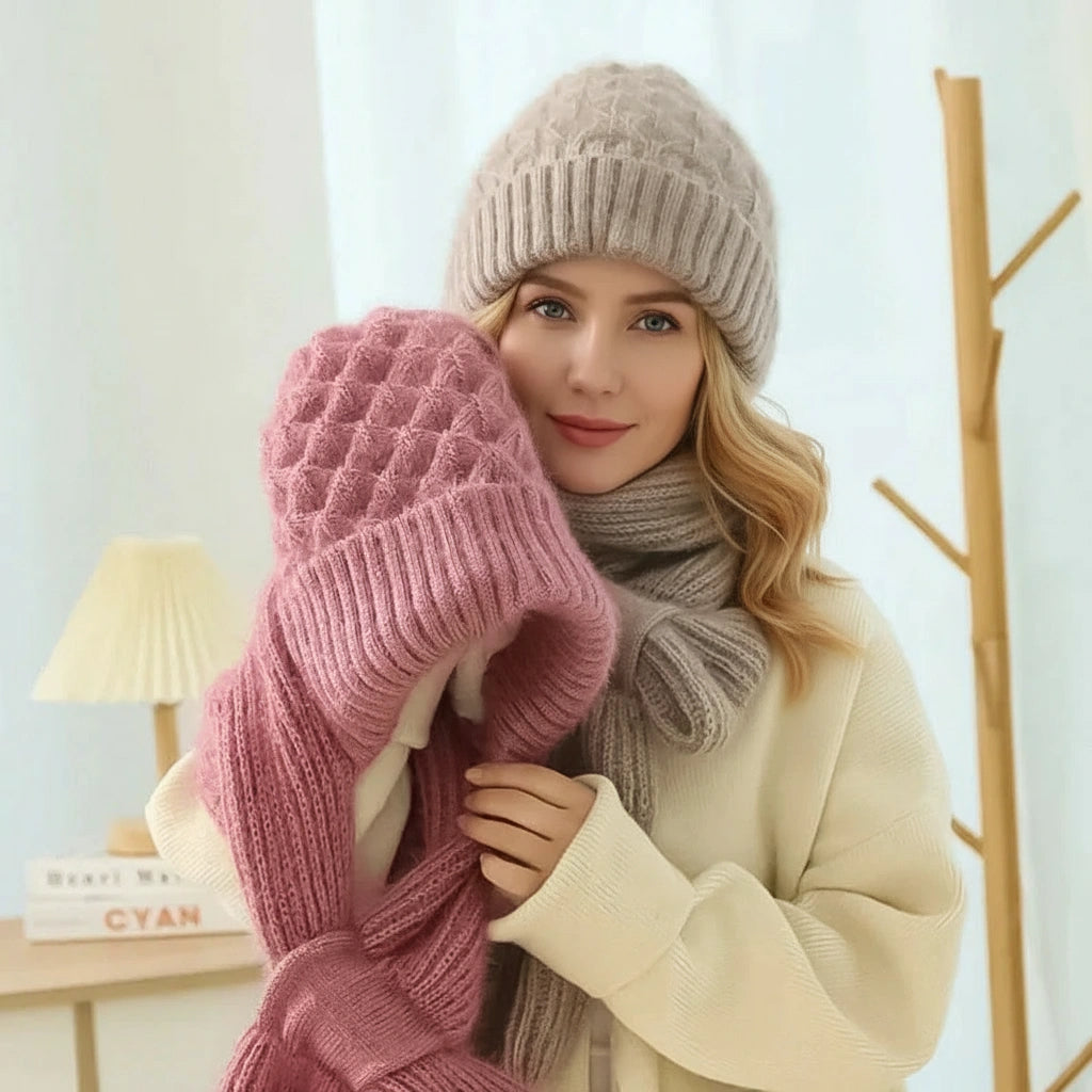 Ensemble Bonnet et Écharpe Doux Pour Femme | Frostelle