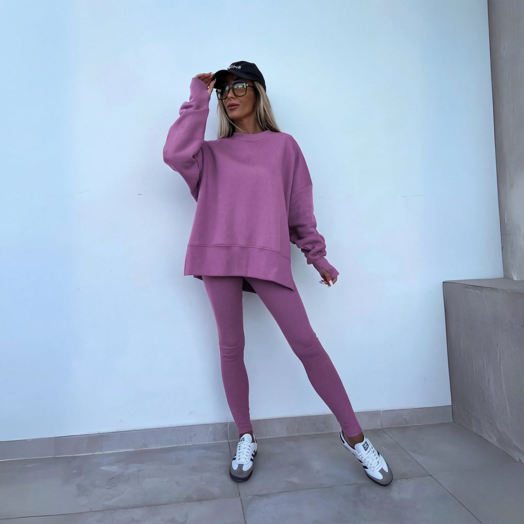 Sweatshirt et Pantalon à Manches Longues Décontractés | Sonia