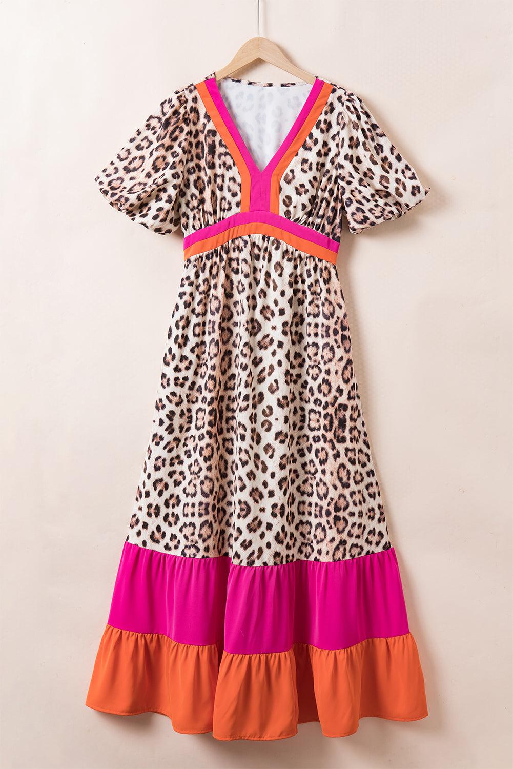 Robe longue fluide imprimé patchwork