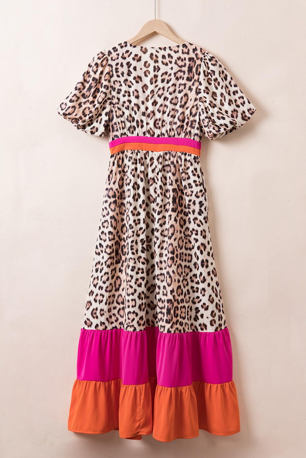 Robe longue fluide imprimé patchwork