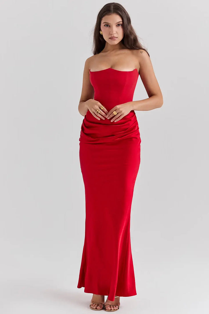 Robe corset sans bretelles, silhouette élégante