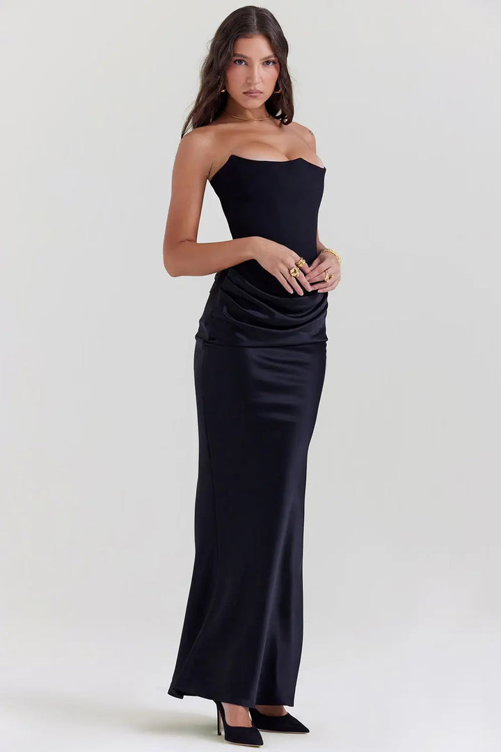 Robe corset sans bretelles, silhouette élégante