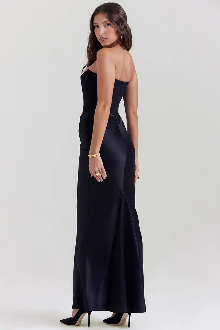 Robe corset sans bretelles, silhouette élégante