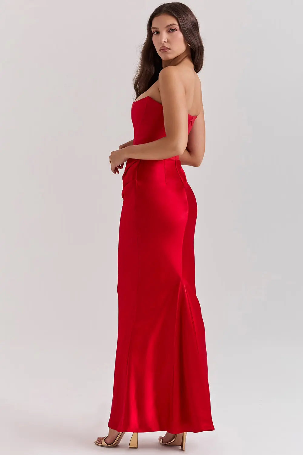 Robe corset sans bretelles, silhouette élégante