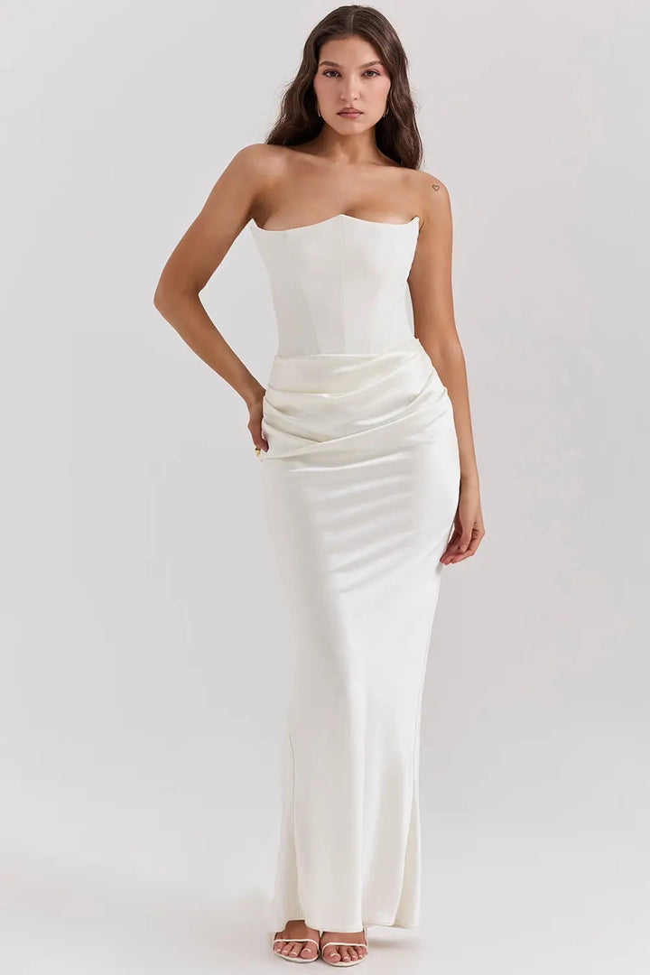 Robe corset sans bretelles, silhouette élégante