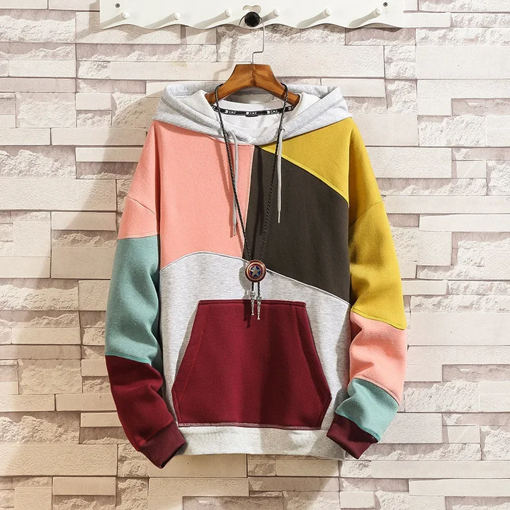 Hoodie patchwork color block pour homme | Zayvero