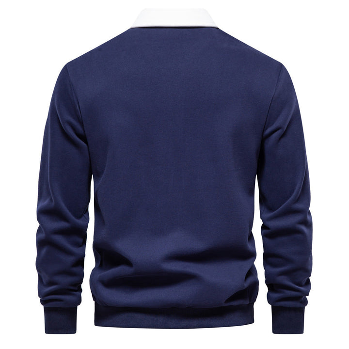 Julien | Polo Homme à Col Contrasté avec Manches Longues