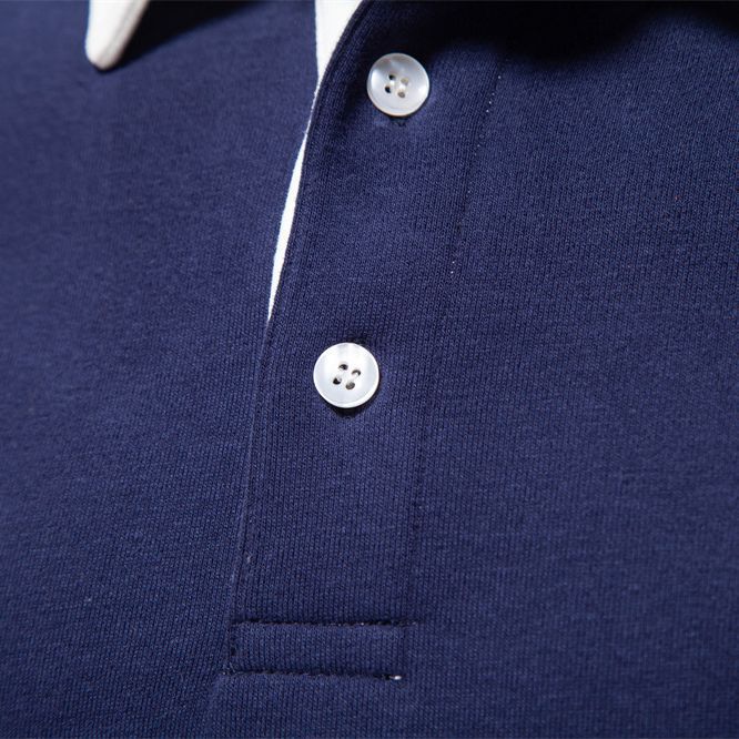 Julien | Polo Homme à Col Contrasté avec Manches Longues