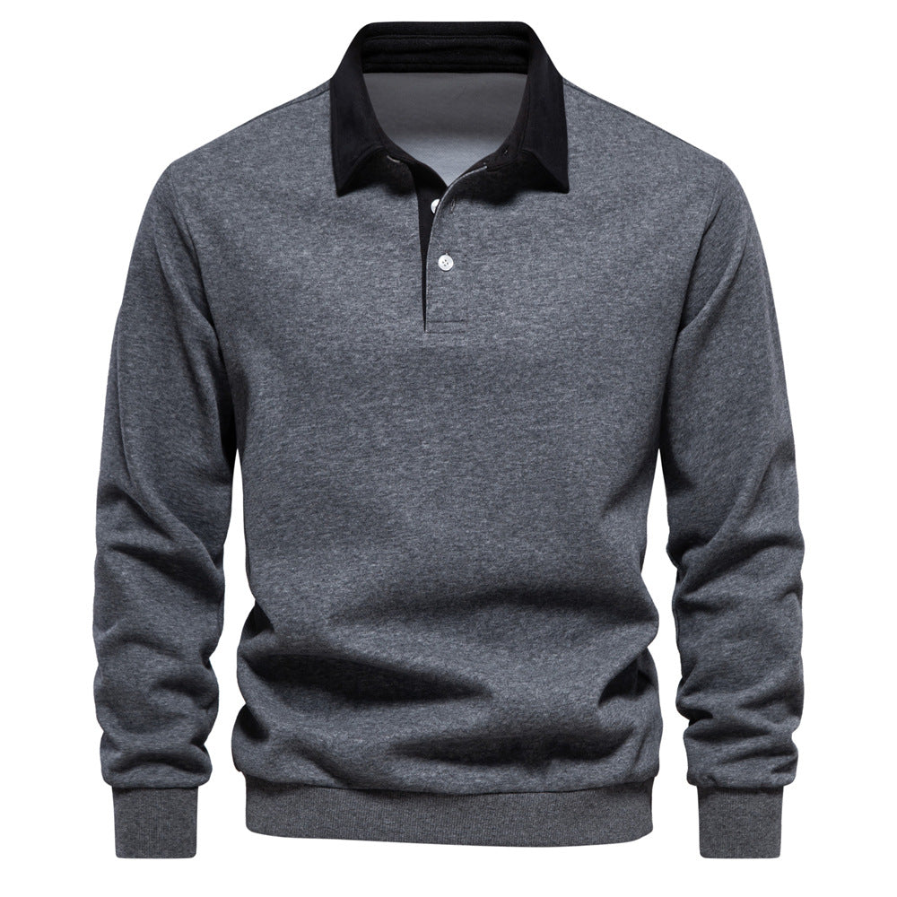 Julien | Polo Homme à Col Contrasté avec Manches Longues