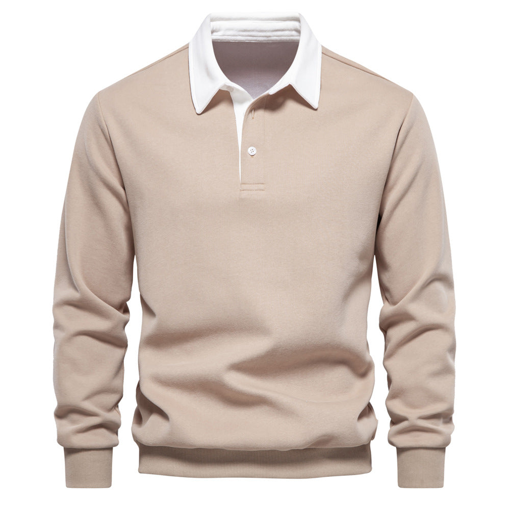 Julien | Polo Homme à Col Contrasté avec Manches Longues