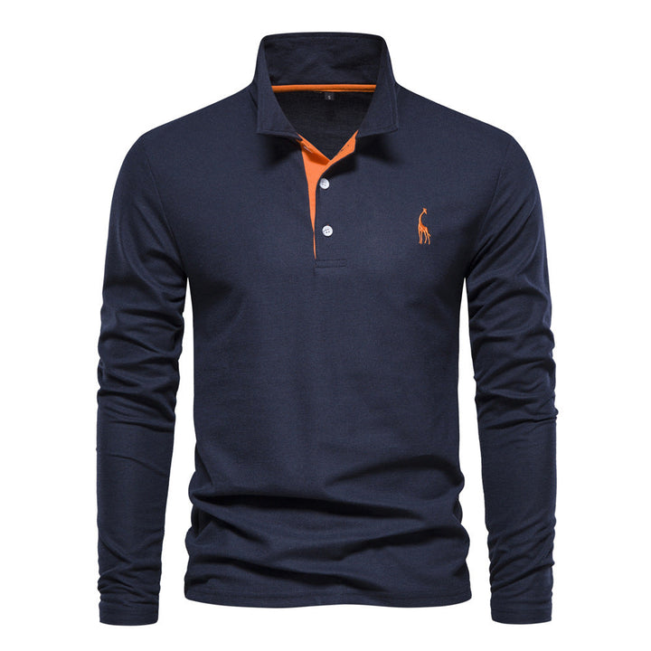 Antoine | Polo Homme à Manches Longues avec Motif Brodé