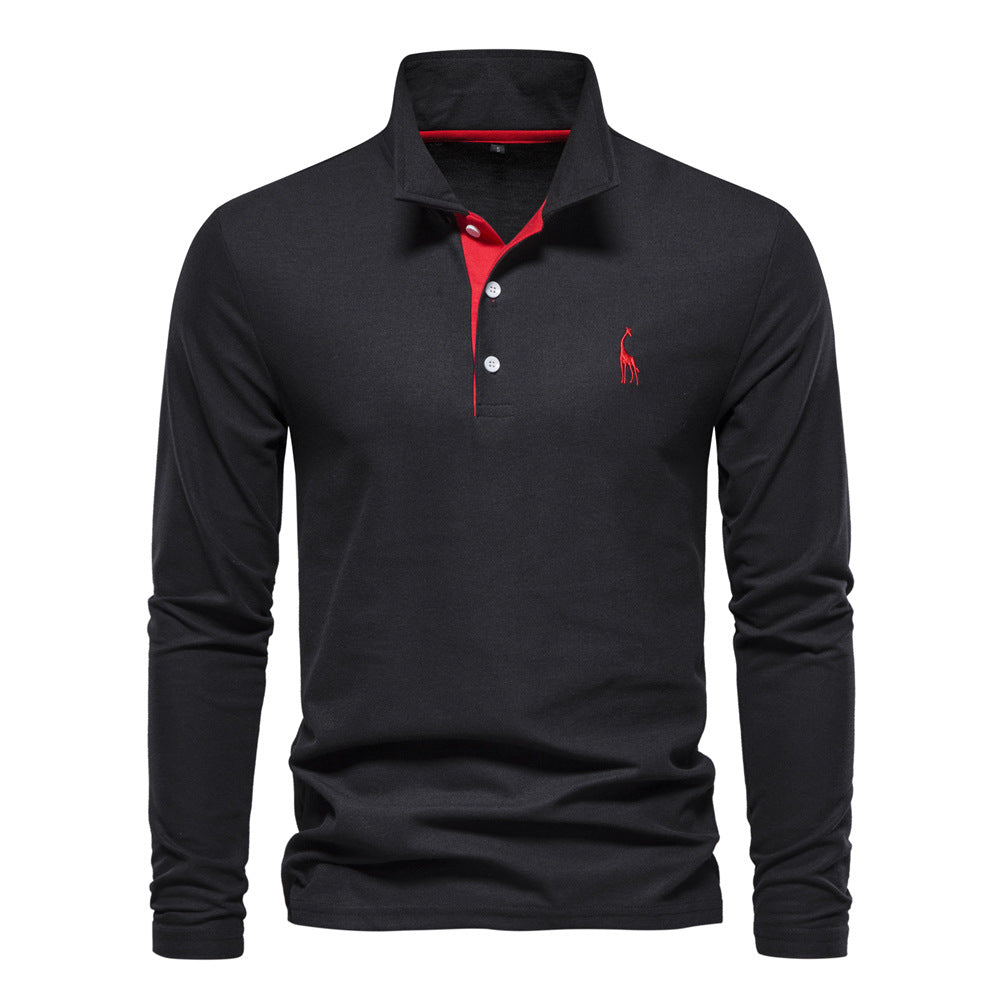 Antoine | Polo Homme à Manches Longues avec Motif Brodé