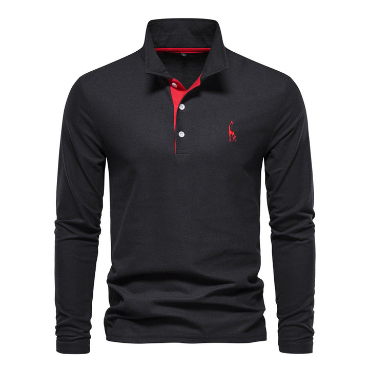 Antoine | Polo Homme à Manches Longues avec Motif Brodé