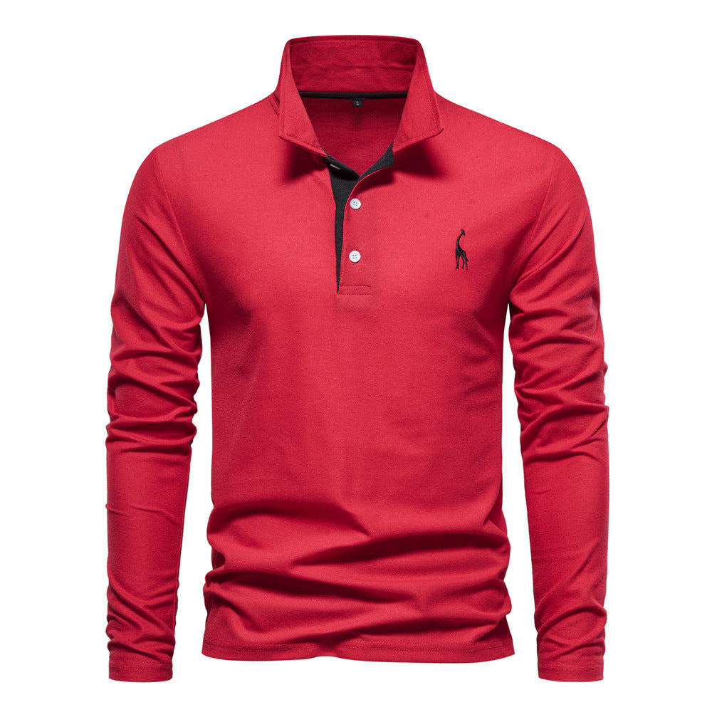 Antoine | Polo Homme à Manches Longues avec Motif Brodé