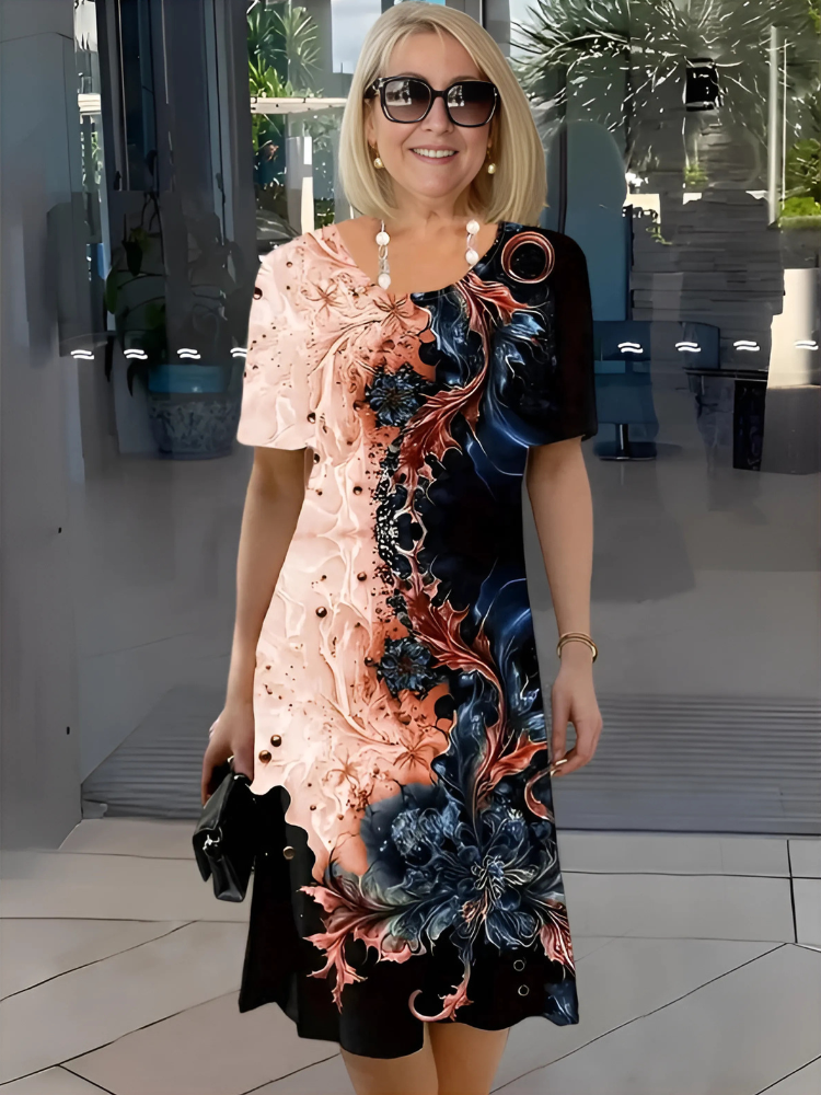 Robe Midi Imprimée Fluide | Celmara