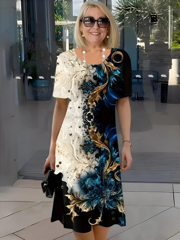 Robe Midi Imprimée Fluide | Celmara