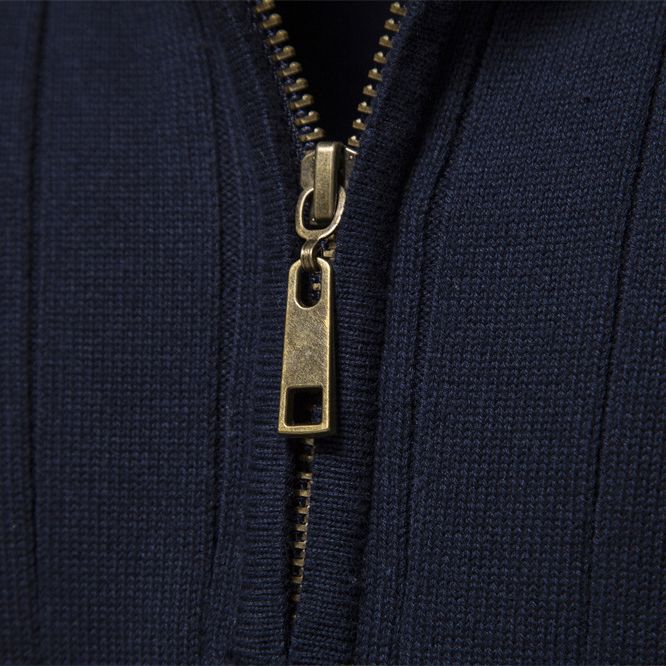Victor | Pull Homme Côtelé à Col Montant et Demi-Zip