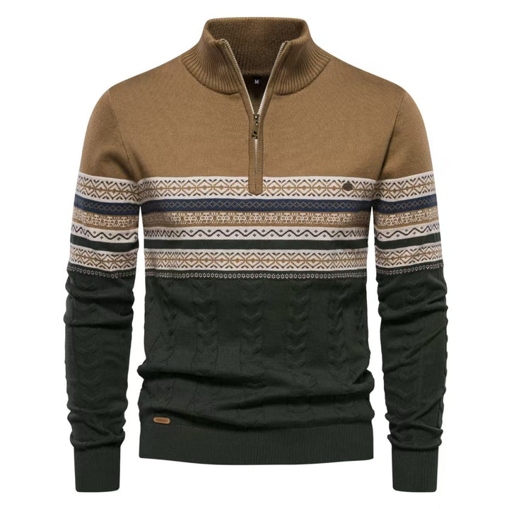 Hugo | Pull Homme Jacquard à Col Montant et Demi-Zip