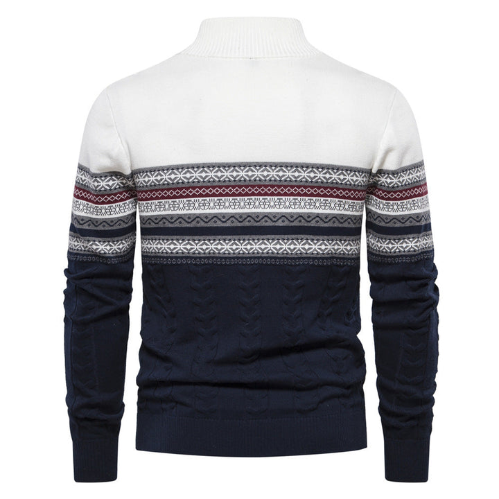 Hugo | Pull Homme Jacquard à Col Montant et Demi-Zip