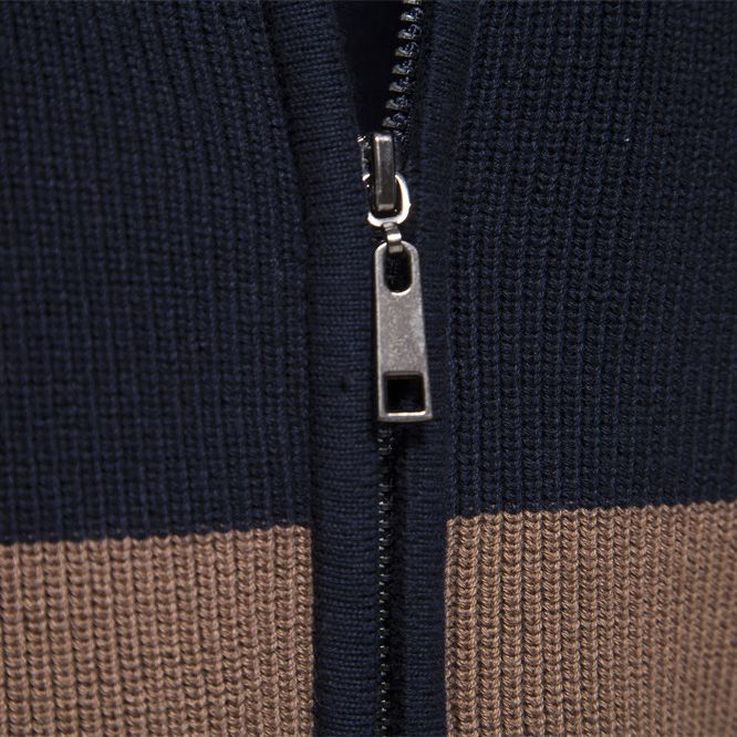 Marcel | Pull Homme Colorblock Zippé à Col Montant et Manches Longues