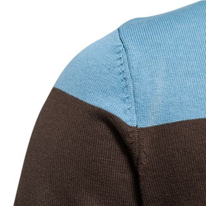 Paul | Pull Homme Zippé à Col Montant avec Manches Rayées