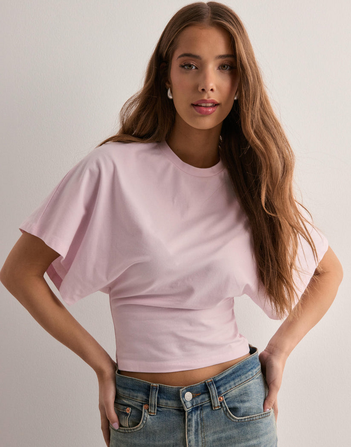 Blouse fluide manches larges taille marquée