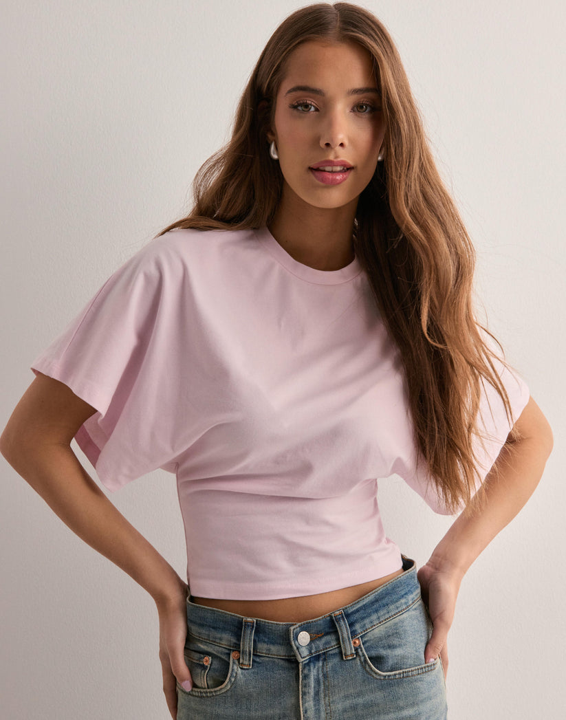 Blouse fluide manches larges taille marquée